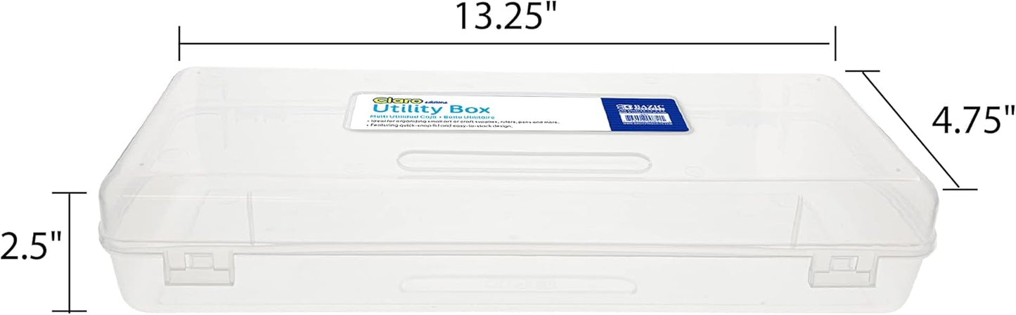 BAZIC PRODUCTS Clear Utility Box, Ruler Length, 1 Count, Polypropylene