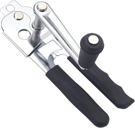 Can Opener, Heavy Duty Stainless Steel Manual Can Opener, Easy to Use With Grip Handle, Multifunctional Kitchen Tool(COLOR:Black)
