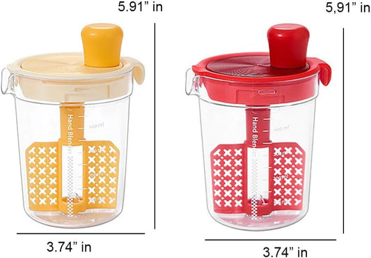 Salad Dressing Shaker Bottle, Salad Dressing Mixer Cup, Egg Liquid Mixing Cup, Manual Mixing Tool for kitchen,vinaigrette dressing bottle (Yellow)