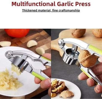 Garlic Press, Stainless Steel with Yellow Handles, Manual Kitchen Tool