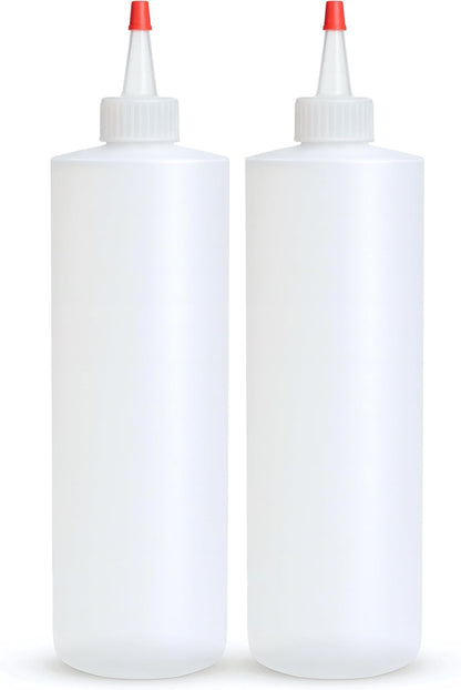 Professional Squeeze Bottles with Red Cap Restaurant-Grade Condiment Dispensers for Sauces, Ketchup, Mustard, BBQ - BPA-Free Plastic Kitchen Bottles, Perfect for Home & Commercial Use (2, 8o'z)