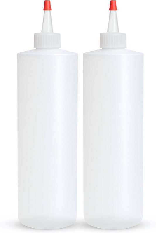 Professional Squeeze Bottles with Red Cap Restaurant-Grade Condiment Dispensers for Sauces, Ketchup, Mustard, BBQ - BPA-Free Plastic Kitchen Bottles, Perfect for Home & Commercial Use (2, 8o'z)
