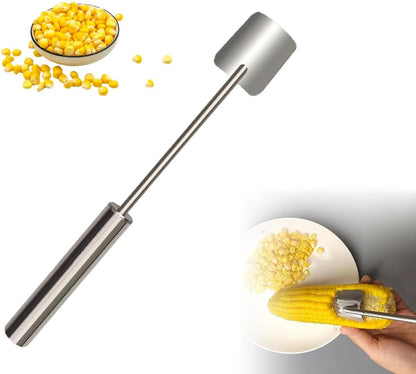 Corn Peeler for Corn on The Cob Stripper Tool, 2025 New Long Handle Stainless Steel Corn Stripper Tool, Quick Corn Kernel Remover Tools for Kitchen Use (1PC)