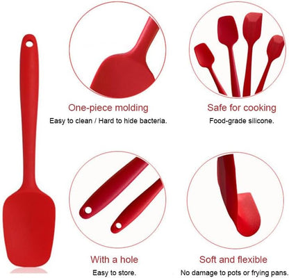 6-Piece Silicone Spatula Set | One-Piece Seamless | Heat-Resistant | Nonstick Safe (Pink)