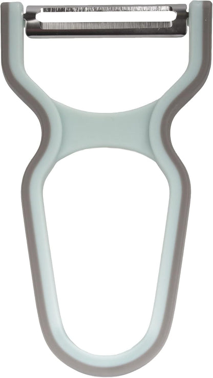 Y Shape 3-in-1 Serrated, Straight, Julienne Swiveled Multi-Blade Peeler - Green - 1 Peeler
