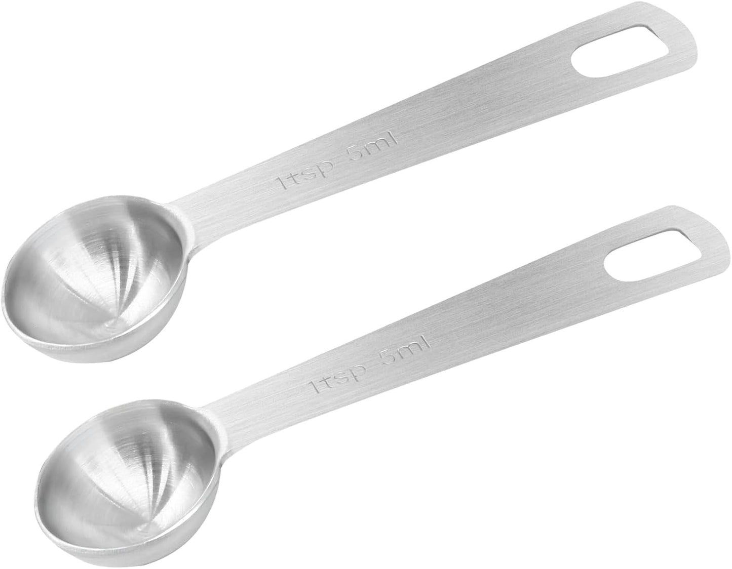 2Pcs 2/3 Tablespoon (2/3 Tbsp | 2 Tsp | 10 Ml | 10 Cc) Stainless Steel Measuring Spoons, 2 Teaspoon Metal Single Measuring Spoon for Measuring Coffee Powder, Grains and Loose Tea