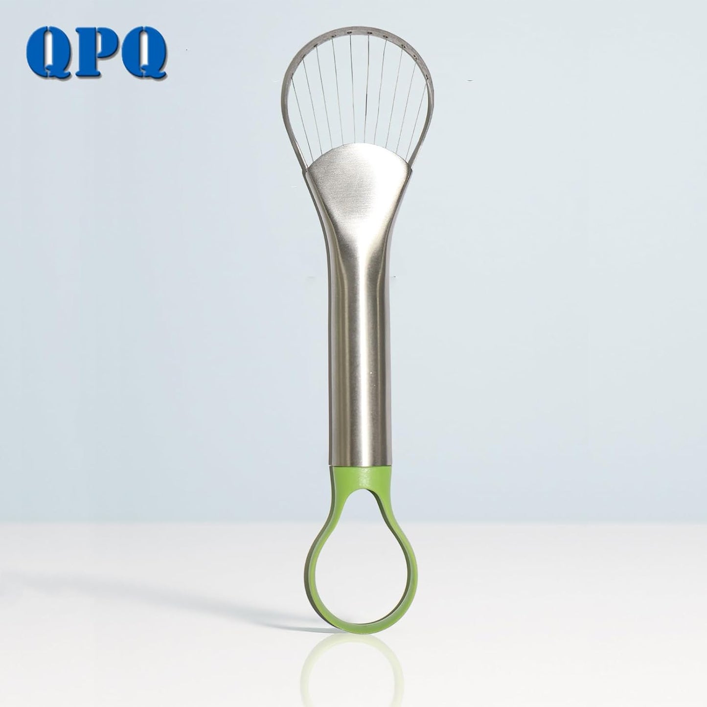 QPQ 2-in-1 Avocado Slicer & Pitter, Stainless Steel Kitchen Tool with Wire End for Scooping, Loop End for Pit Removal, Dishwasher Safe，Stainless Steel Avocado Slicer