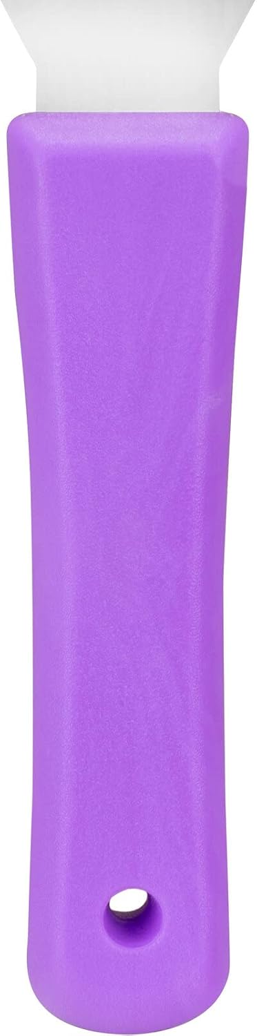 SPARTA Steel Handheld Scraper Kitchen Scraper Tool with Food-Safe Plastic Handle for Griddles, Pans, Pots, and Cutting Boards in Commercial Settings, Stainless Steel, 3 Inches, Pink