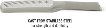Calphalon Edge 2 Piece Stainless Steel Handheld Cheese Grater and Lemon Zester W/Covers & Rubber Handles - Navy Blue