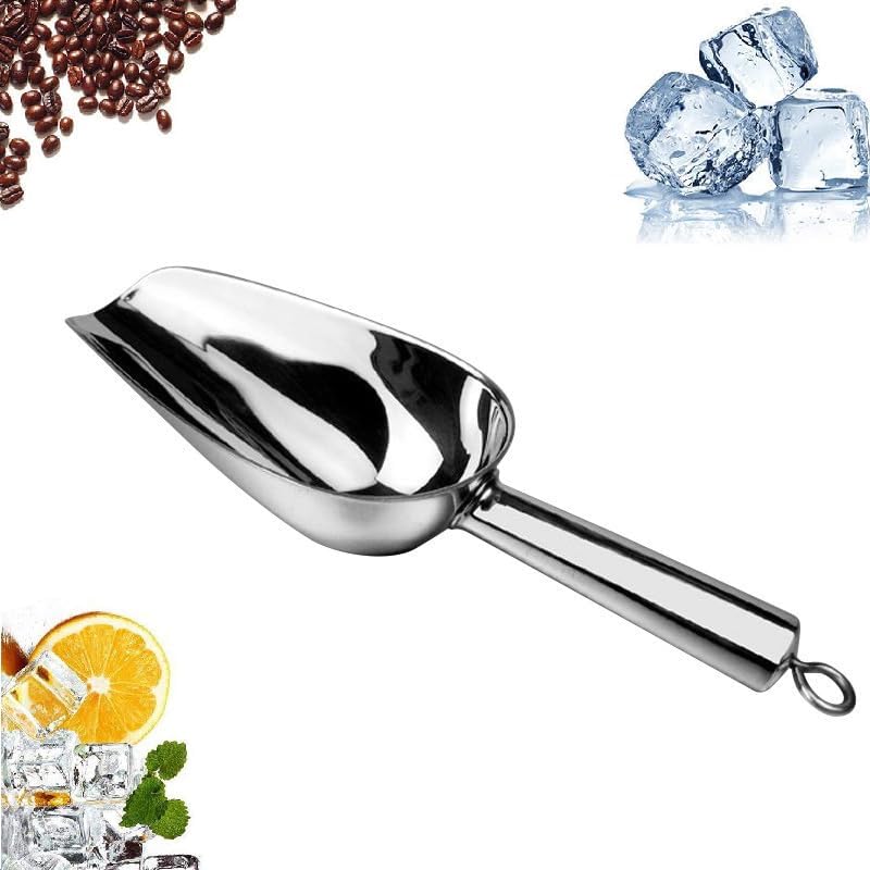 Set of 3 Ice Scoop, Plastic Kitchen Ice Scoop for Canisters or Ice Maker, Food Scoops for Canisters, Freezer, Flour, Dry Foods, Coffee Beans, Pop Corn, Pet Dog Cat Food (Blue)