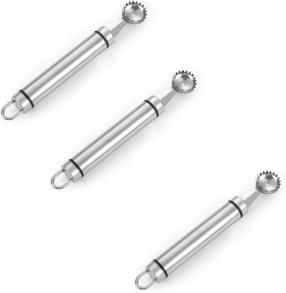 3Pcs Silver Stainless Steel Strawberry Huller and Tomato Stem Corer Tool Multi-Function Stainless Corer and Pitter Remover for Strawberry Gadgets Kitchen Tool, Fruit Tools, Fruit and Vegetable Corers