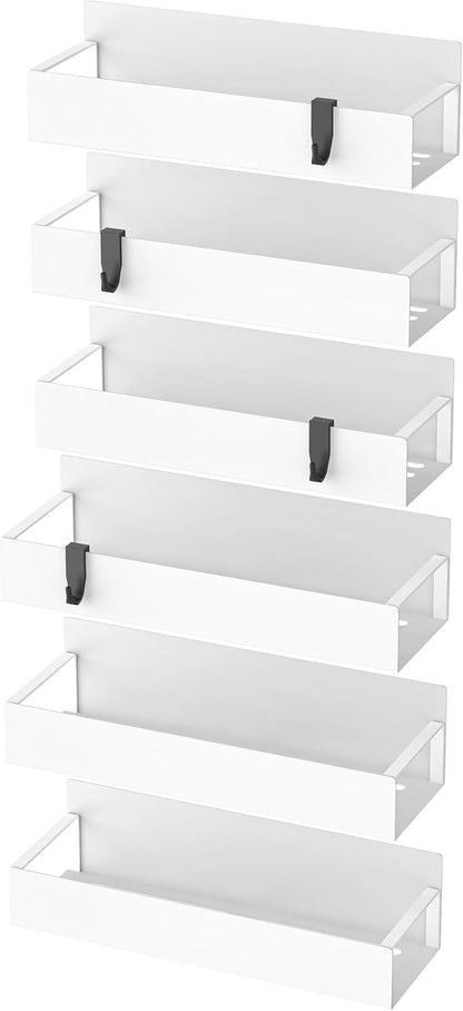 HuggieGems Metal 4 Pack Magnetic Spice Storage Rack Organizer for Refrigerator and Oven, Black Fridge Organizers and Storage, Metal
