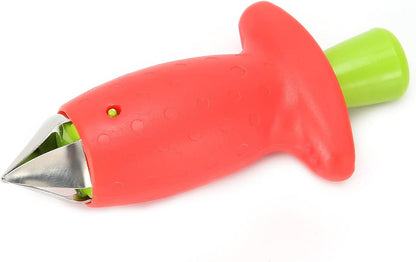 Plastic Strawberry Huller Fruit Veggie Pedicle Remover Core Digger Ergonomic -Saving Kitchen Tool for Canning Salad Baking Prep