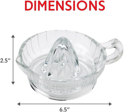 HIC Kitchen Citrus Juicer Reamer With Handle And Pour Spout, Heavyweight Glass, For Fresh Juice, Cooking, And Cocktails