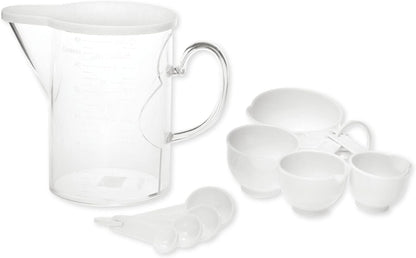 Measuring Cups and Measuring Spoons Set of 10 Pieces, Supreme Housewares Plastic Multi-Purpose Home Essentials Cooking, and Baking Tools BPA Free Dishwasher Safe for Liquid and Dry (Pink)