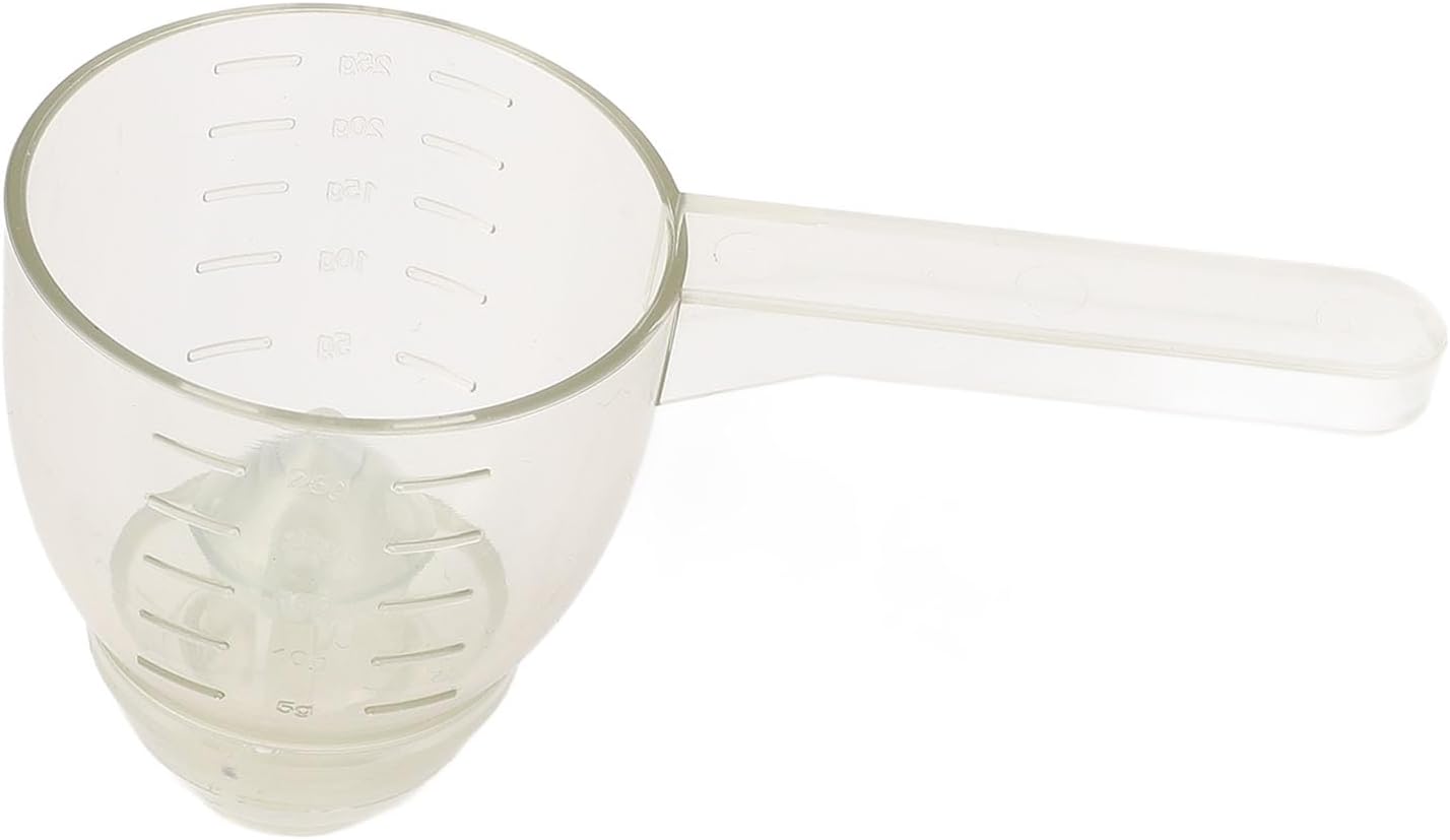 Powder Measuring Scoop, ABS Multifunctional Spoon with Funnel and Scale, Suitable for Supplements, Spill Proof Powder, Measure for Portion Control and Easy Cleaning (White)