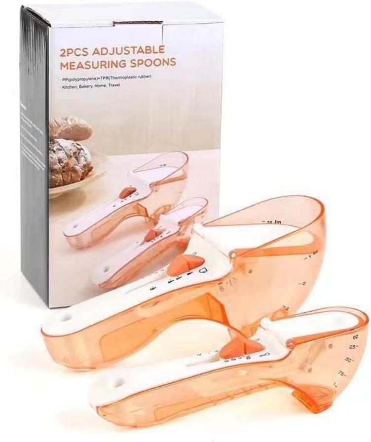 Adjustable Cube Measuring Spoons Set (Aqua Blue)