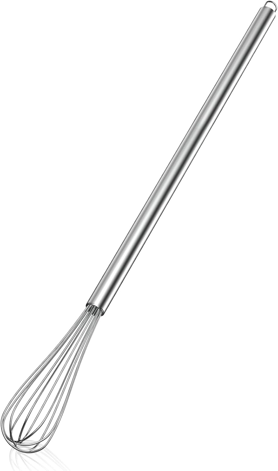 NileHome Stainless Steel Whisk 8" Hand Blender + 10" Semi-Automatic Rotary Kitchen Whisk Kitchen Wisk Wire Whisks for Cooking, Whisking, Blending, Beating, Stirring- 2 Pack...