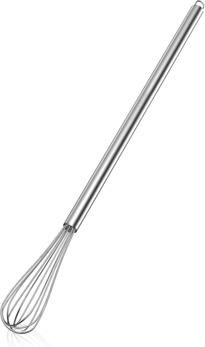 NileHome Stainless Steel Whisk 8" Hand Blender + 10" Semi-Automatic Rotary Kitchen Whisk Kitchen Wisk Wire Whisks for Cooking, Whisking, Blending, Beating, Stirring- 2 Pack...