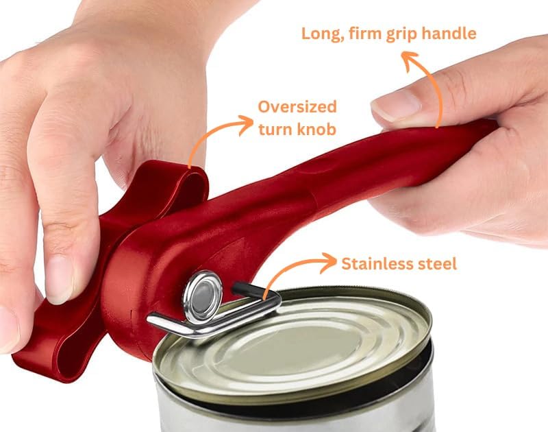 Fan Wu Safe Side-Cut Manual Can Opener – Smooth Edge, No Sharp Lid, Food-Safe, Handheld for All Can Sizes Compact & Durable Kitchen Tool
