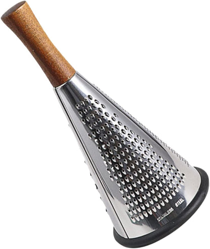 Kitchen Grater Cheese Grater with Handle Carrot Peeler Veggie spiralizer Manual Mandoline Slicer Cheese Slicer Cucumber Slicer Cone-Shaped Cheese Grater Truffle Wood Vertical
