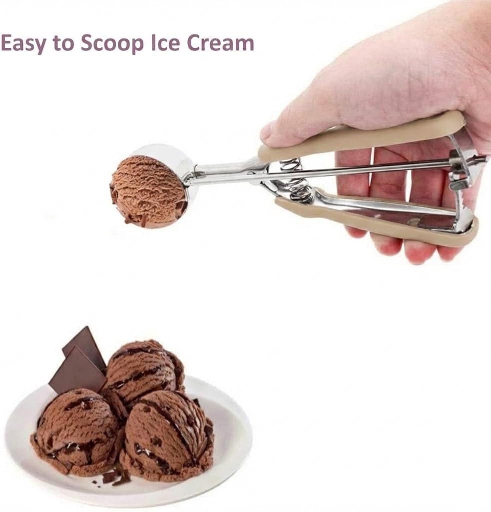 Ice Cream Scoop, 18/8 Stainless Steel Cookie Scoop, Cookie Scoops for Baking, 2 Tbsp/ 30 ml/ 1 oz Cookie Dough Scoop, Ice Cream Scooper with Trigger Release, Cookie Scooper for Baking