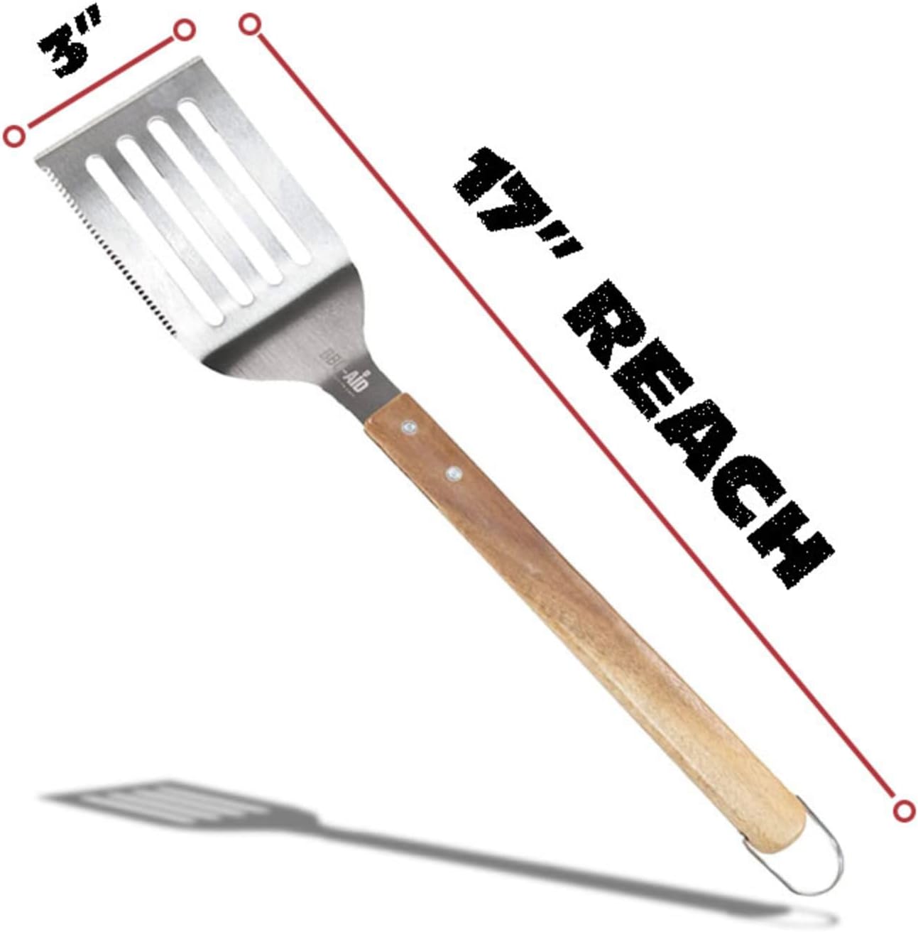 BBQ-AID Pro BBQ Tongs for Grill - 17" Professional Grade Barbecue Tongs for Cooking- Solid & Sturdy - Built with 304 Grade Stainless Steel and Acacia Wood - Heavy Duty Built to Last Kitchen essential.