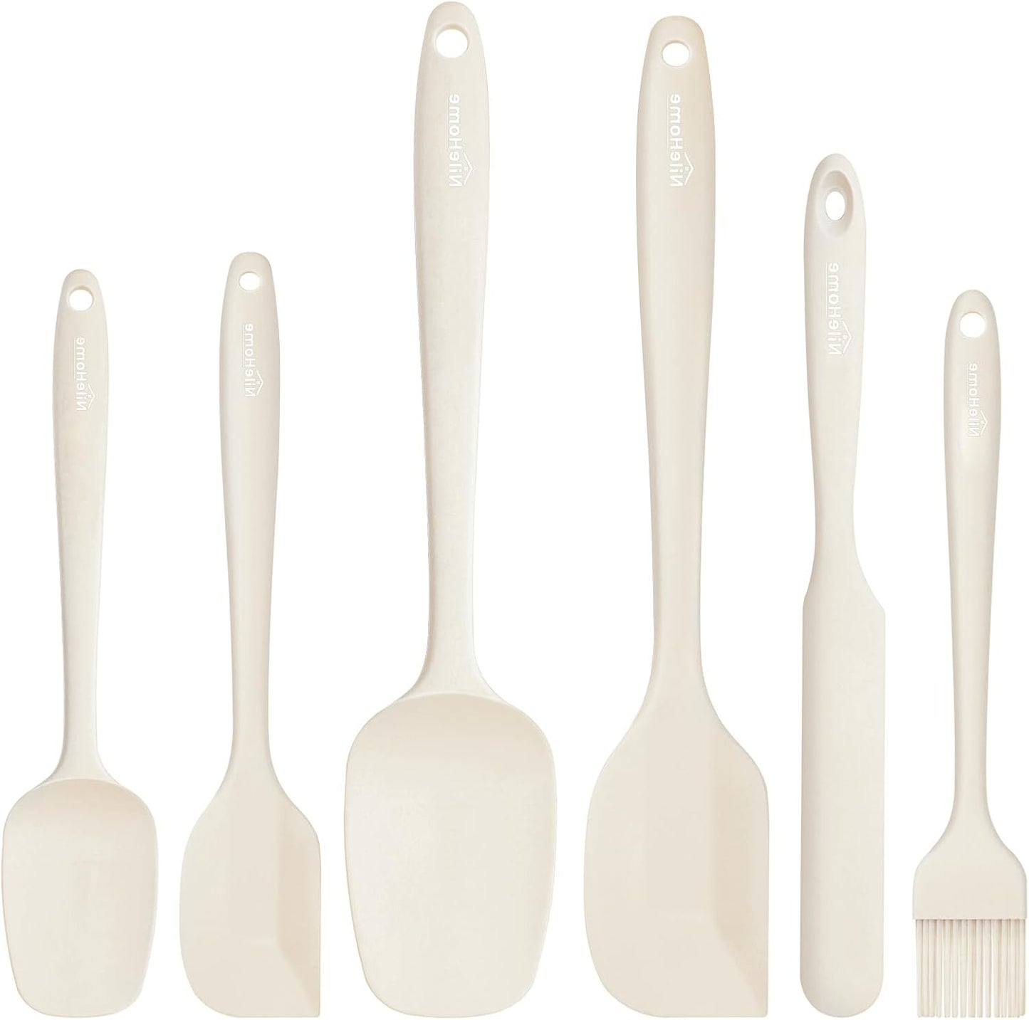 NileHome Silicone Spatula Set, 5 Pieces Food Grade Kitchen Utensils with Silicone Brush Heat Resistant BPA-free Rubber Spatula for Scraping, Baking, Cooking, Mixing—Black