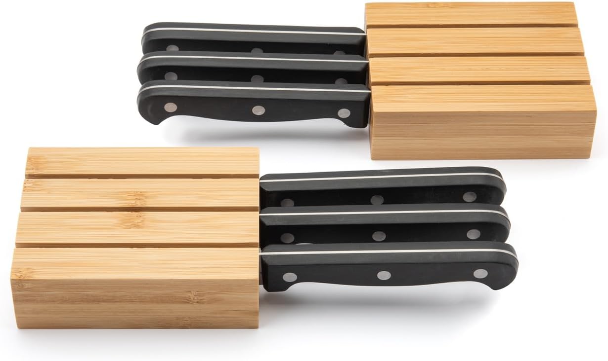 Purawood Bamboo Drawer Organizer - Expandable Silverware Organizer & Utensil Drawer Organizer, Cutlery Tray with Dividers, 7-9 Slots- Kitchen Organizer for Utensils & Flatware (Natural)