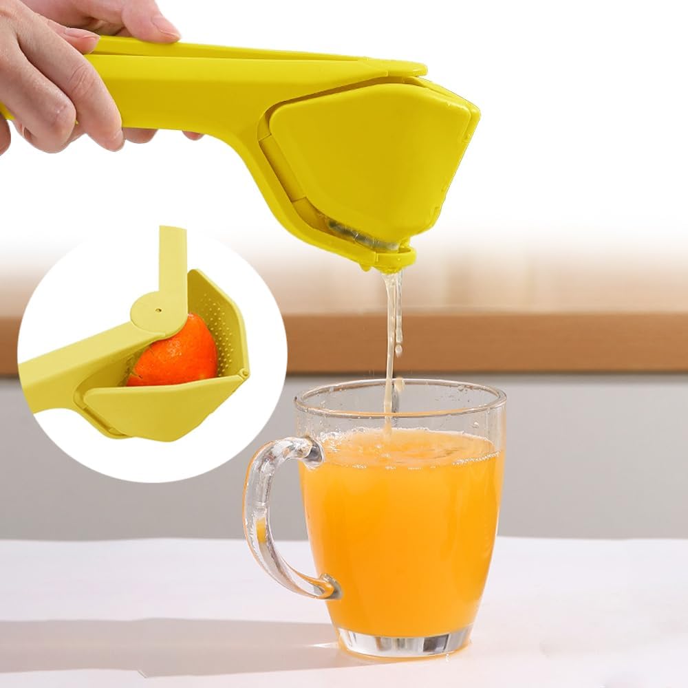 Lemon Squeezer Manual, Large Flat Lemon Squeezer, Easy Squeeze Lime Squeezer, Manual Press Lemon Juicer Citrus Juicer with Sideways Pivot Leverage, Folds Flat For Space-Saving Manual Juicers