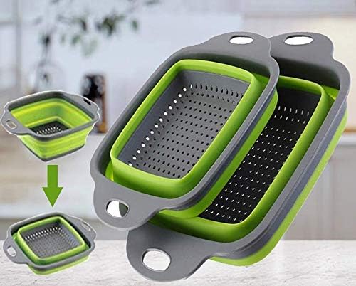 Easy Storage Folding Kitchen Strainer - Collapsible Colander - 7.25" x 9.5" x 3" in size
