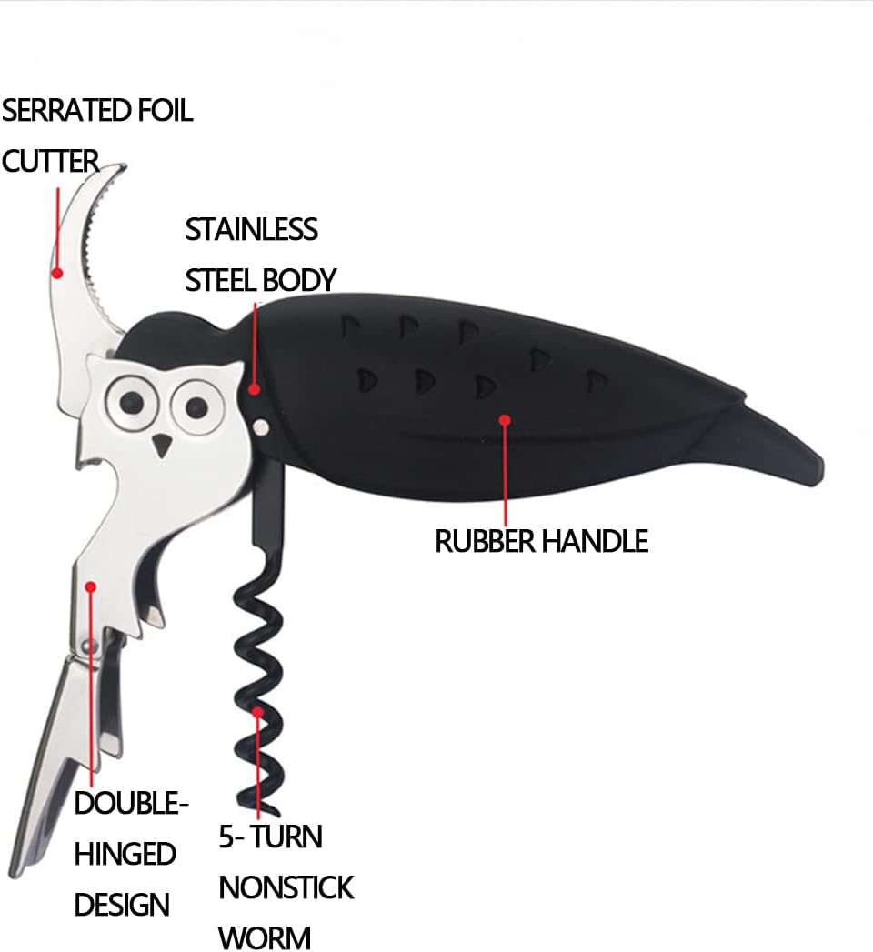 Unique Fish Corkscrew, Professional Waiters Corkscrew Wine Key Bottle Opener,Manual Wine Key for Servers, Waiters, Bartenders and Home Use