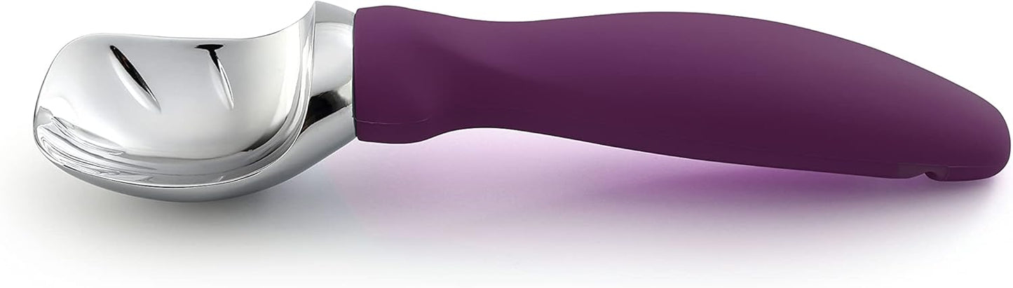 Spring Chef Heavy Duty Ice Cream Scoop with Comfortable Handle - Professional Ice Cream Scooper for Gelato, Sorbet, Cookie Dough, Melon, Frozen Yogurt - Dishwasher Safe Metal Kitchen Tool - Black