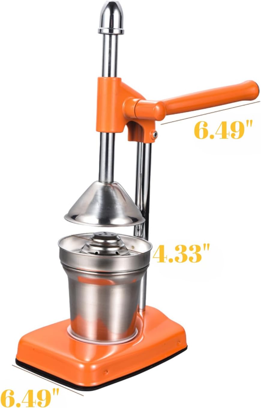 Manual Orange Juicer, Hand Press Citrus Juicer Lemon Squeezer with Cup Countertop Squeezer for Fresh Orange Juice, Easy to Clean
