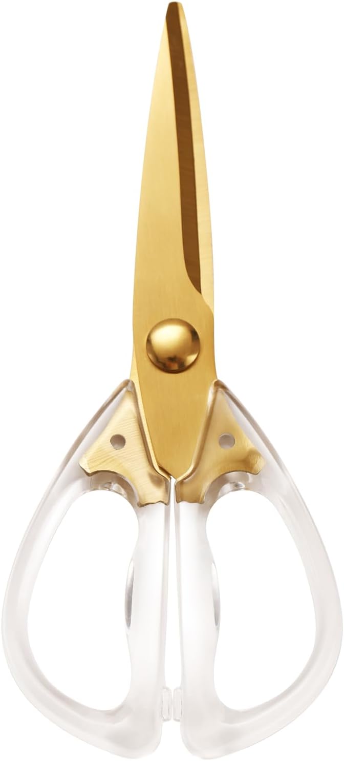 Heavy Duty Kitchen Scissors, Titanium Coated All Purpose Shears - Extra Sharp Detachable Blades for Poultry, Chicken Bones, Meat, Vegetables, Herbs | Micro Serrated & Ergonomic Handle