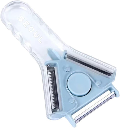 3 In 1 Multipurpose Stainless Steel Blade Vegetable and Fruit Peeler, Vegetable Julienne, Potato Peeler, Grater Slicer With 3 Rotary Detachable Sharp Blades (2 Pack)
