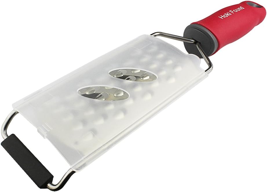Hoki Found Stainless Steel Coarse Cheese Shredder - Zester, Vegetable & Fruit Grater - Black