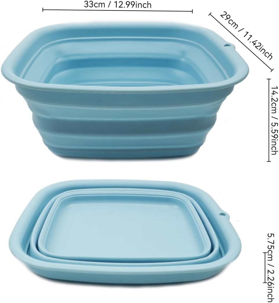 SAMMART 9.45L (2.5 Gallon) Collapsible Tub - Foldable Dish Tub - Portable Washing Basin - Space Saving Plastic Washtub (Grey, M)