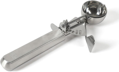 Calphalon Cookie Scoop, Stainless Steel Trigger Scoop for Cookie Dough, Ice Cream & Batter, Portion Control Kitchen Scoop with Release Mechanism, Taupe