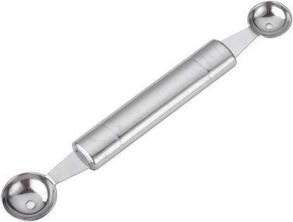 Double Melon Baller, Double Ended Headed Fruit Ice Cream Ball Spoon Stainless Steel Melon Baller Scoop for Watermelon, Ice Cream, Fruits, Meatball