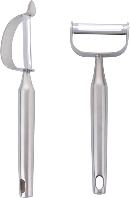 Stainless Steel Vegetable Peeler Gold 2 Pieces, with Potato Eye Remover & Swiveling Twin Blades, Y Shaped Titan Potato Peeler for Fruit & Veggie, Dishwasher Safe