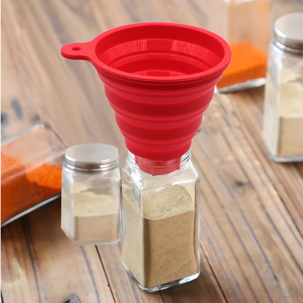 KongNai Silicone Collapsible Wide Mouth Funnel for Jars, Foldable Large Canning Funnel for Wide Mouth Jar, Food Grade Silicone Transferring Tool for Liquid Oil Jam Solid Seasoning Bean