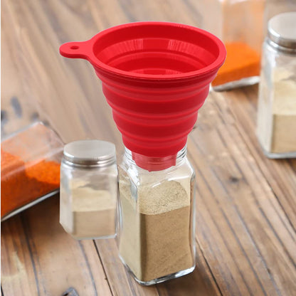 KongNai Silicone Collapsible Wide Mouth Funnel for Jars, Foldable Large Canning Funnel for Wide Mouth Jar, Food Grade Silicone Transferring Tool for Liquid Oil Jam Solid Seasoning Bean