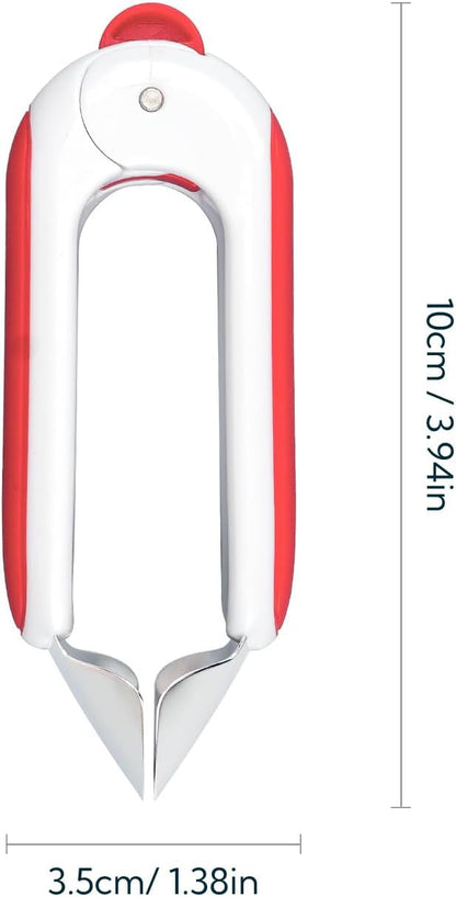KITCHENDAO Strawberry Huller Corer Stem Remover with Safety Lock, Non-Slip Soft-touch Handle, Sharp Blades, Dishwasher Safe,1 Pack