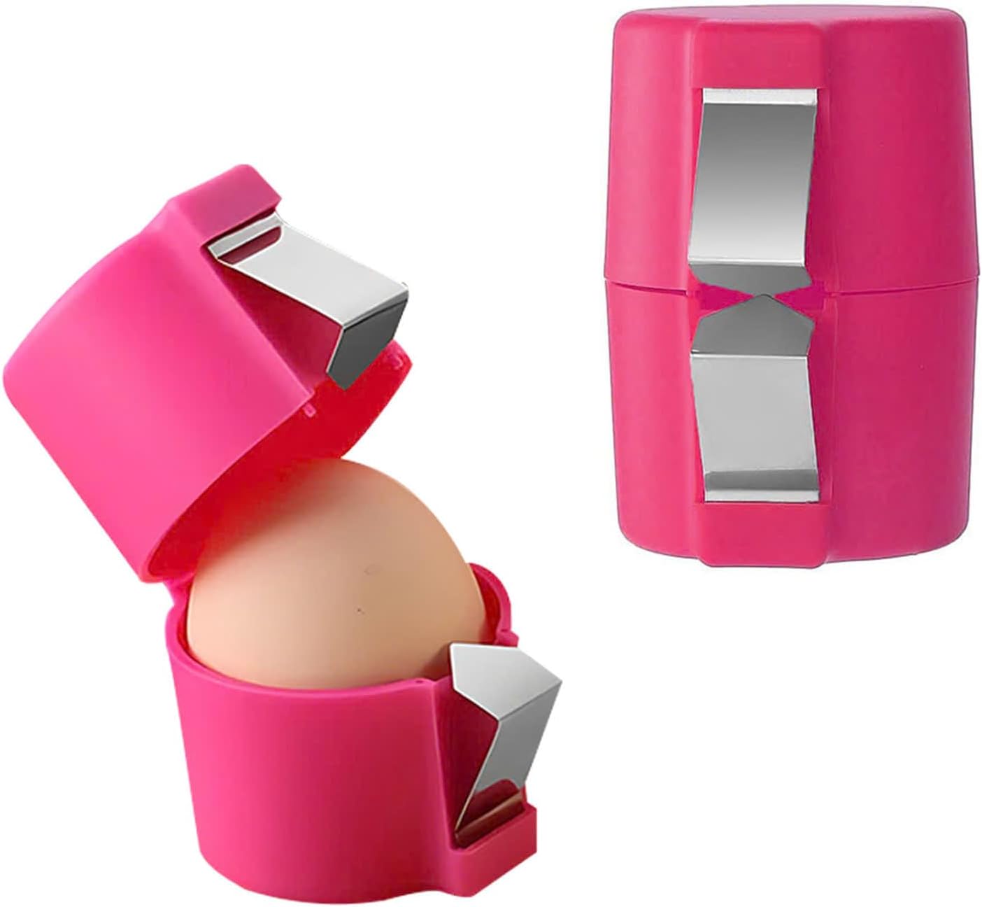 Egg Shell Opener, Egg Opener, Egg Cracker Tool for Raw Eggs, Egg Shell Opener Cutter Tool, Handheld Egg Slicer, Egg Cracker and Separator for Cooking,Eggs Breaker Multifunctional (pink)