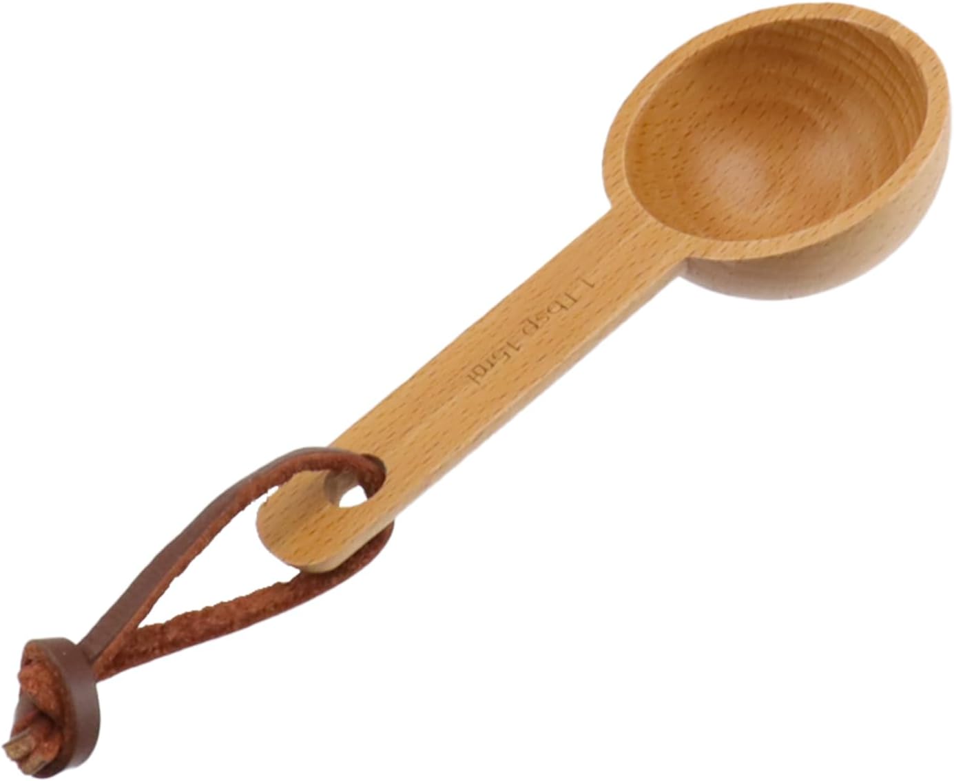 30ml Wood Measuring Spoon and Scoop Wooden Tablespoon 30ml Measuring Scoop 2 TBSP Retro Coffee Spoons for Dry Ingredients Ground Tea Spice (Wood Color, 2TBSP)