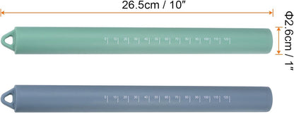 HARFINGTON Silicone Rolling Pin 10" Silicone Surface Non-Stick Stainless Steel Inner Core Dough Roller Kitchen Roller for Baking Pastry Pizza Fondant Bread, Green