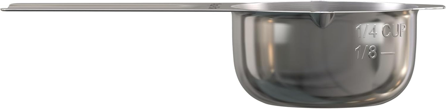 Color Up 2 Cup Measuring Cup, 480ml Stainless Steel Metal, Easy-Pour Spouts, Engraved Markings, Flat Base, Dishwasher Safe, for Dry and Liquid Ingredients