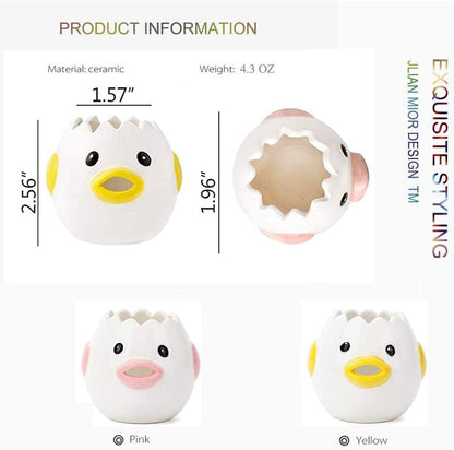 Egg Separator, Yellow, Ceramic, 3x3 Inches, 4.3 OZ