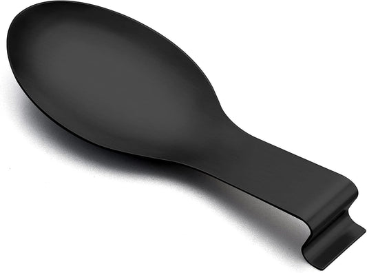 Spoon Rest Set of 2, E-far Stainless Steel Spoon Ladle Holder Spatula Rest for Kitchen Stove Top, Large Size & Dishwasher Safe